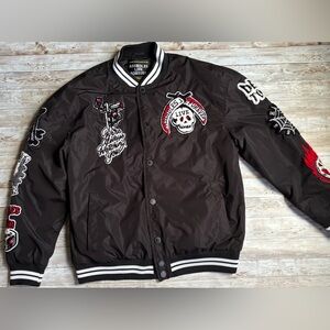 ALF Men's Black Graphic Bomber Jacket